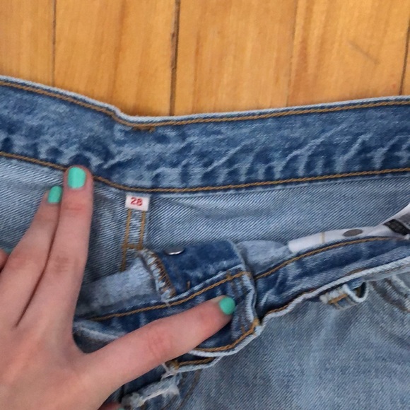 Levi’s Light Wash Distressed Denim Cutoff Shorts - Picture 2 of 5